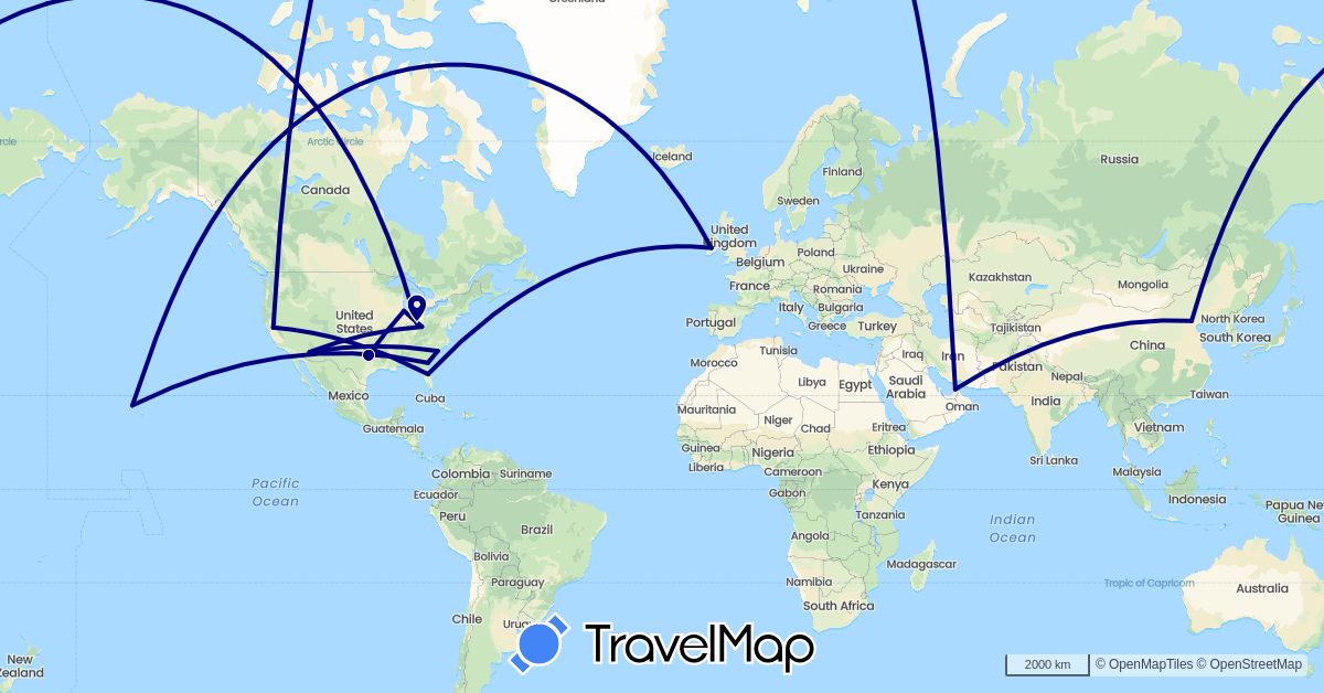 TravelMap itinerary: driving in United Arab Emirates, China, Ireland, United States (Asia, Europe, North America)